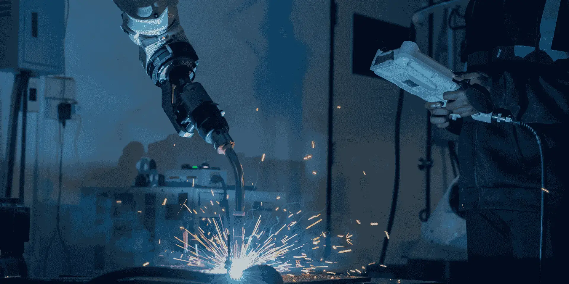 Industrial robotic automation background